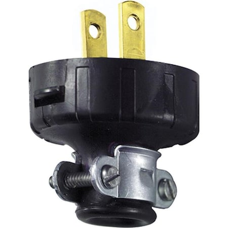 Ezgeneration 48646-000 Residential Vinyl Non-Polarized Plug 1-15P 18-14 AWG 2 Pole  2 Wire - Black EZ150713